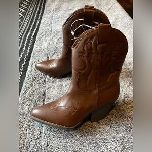 Brown Western Ankle Boots